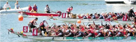  ?? NICK PROCAYLO/PNG ?? The Concord Pacific Vancouver Dragon Boat Festival is the largest festival of its kind outside of Hong Kong, but the situation with interferin­g boaters is frustratin­g for organizers.