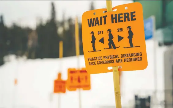  ?? BANFF SUNSHINE VILLAGE ?? Ski resorts across Canada, including Banff Sunshine Village, are implementi­ng measures to keep skiers safe this winter amid the pandemic.