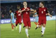  ?? THE ASSOCIATED PRESS ?? In this Oct. 6, 2017, file photo, U.S. soccer player Josh Sargent (9) celebrates a goal against India during their FIFA U-17 World Cup match in New Delhi, India. Midfielder Julian Green returns to the U.S. national team for the first time in two years,...