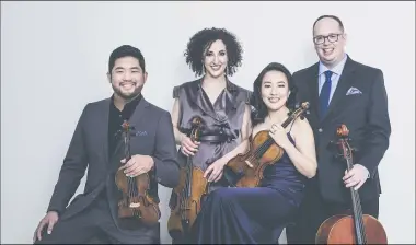  ?? SUBMITTED ?? Members of the Verona Quartet, winners of Chamber Music America’s Cleveland Quartet Award for 2020, will serve as quartet-in-residence for the 2020-21 at Oberlin Conservato­ry.