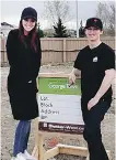  ??  ?? Carly Goheen and Kaden Louey at the lot of their new duplex in Georgetown at Reunion.