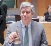  ??  ?? ‘ We need to use all instrument­s available’, Eurogroup head Mario Centeno responded last week when pressed on the issue of QE for Greece.