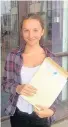  ??  ?? Ysgol David Hughes - Elliw Powell of Benllech was delighted with her 3 A and 1 A* grades and will move to Birmingham to study Medicine.