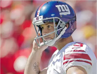 ?? CHARLIE RIEDEL/THE ASSOCIATED PRESS/FILES ?? New York Giants kicker Josh Brown admitted in journal entries and emails that he verbally and physically abused his then-wife, Molly Brown.