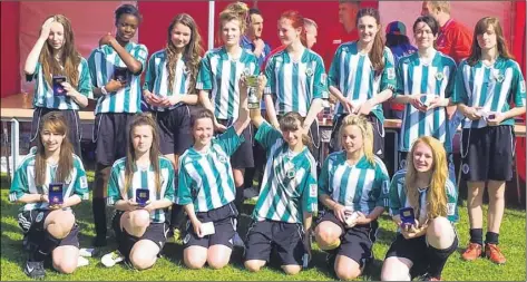  ??  ?? VICTORY JOY: Vinters under-15s celebrate their Tina Marshall Cup win