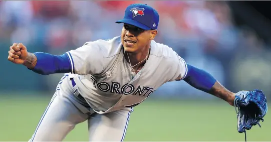  ?? SEAN M. HAFFEY/GETTY IMAGES ?? Pitcher Marcus Stroman is growing increasing­ly frustrated with both his own troubles and those of the stumbling Toronto Blue Jays this season.