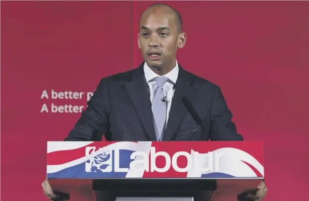  ??  ?? 0 Chuka Umunna said he and Labour colleagues had received threats from supporters of Jeremy Corbyn after defying the leader on Brexit