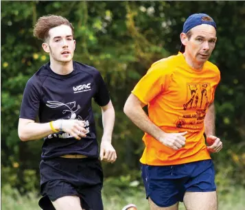  ??  ?? Members of United Striders Athletic Club back training in the CBS park, New Ross after Covid-19 restrictio­ns were lifted.