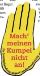  ?? FOTO: NGG ?? Die „Gelbe Hand“steht für faires Miteinande­r.