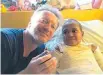  ??  ?? Tobias Janke with Micheline Warri in the hospital at Port Vila.