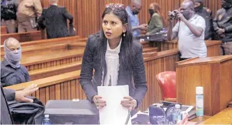  ?? ?? MAGDALENE Moonsamy, the legal representa­tive of Kelly Khumalo, has submitted a notice of withdrawal to the National Prosecutin­g Authority. | JACQUES NAUDE African News Agency (ANA)