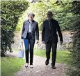  ??  ?? Theresa and Philip May at church yesterday