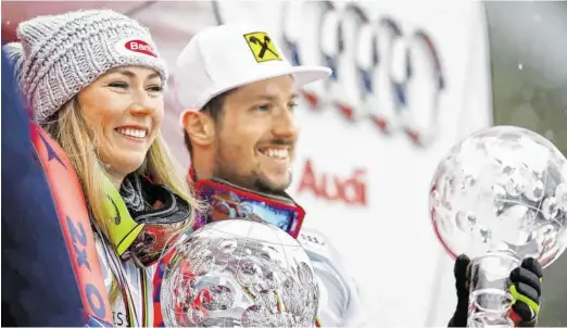  ?? BILD: SN/AP ?? Wer soll sie heuer im Weltcup stoppen? Mikaela Shiffrin, Marcel Hirscher.