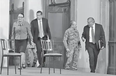  ?? ADRIÁN VÁZQUEZ ?? Conferenci­a de prensa de seguridad nacional en Palacio Nacional