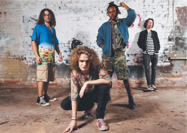  ?? Picture: STEWART McLEAN ?? NEXT STEP: Local band Machine Machine has won a battle of the bands competitio­n that will see them perform in Airlie Beach on an all-expenses paid trip. Machine Machine band members are Dylan Hooper, Christian Jackson, Lyle Bray and Riley Hucks.