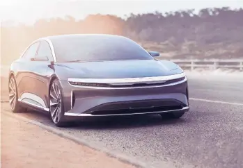  ?? ?? The Lucid Air is an ultra-luxury ride with advanced battery technology.