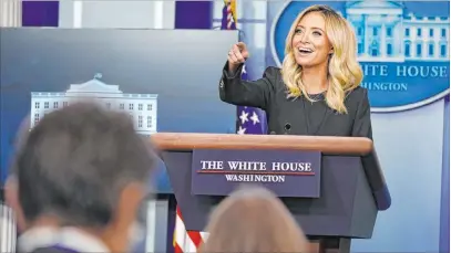  ?? Evan Vucci The Associated Press ?? White House press secretary Kayleigh Mcenany speaks Friday during a media briefing at the White House.