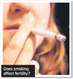  ??  ?? Does smoking affect fertility?