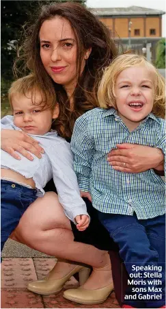  ??  ?? Speaking out: Stella Moris with sons Max and Gabriel