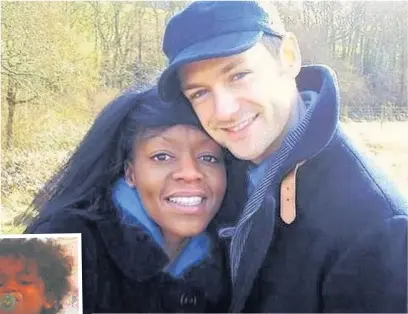  ??  ?? Former Birkdale High pupil Ben Brooks-Dutton with his wife, Desreen, who was killed in 2002; their son, Jackson, left, whom Ben pulled out of the way of the car