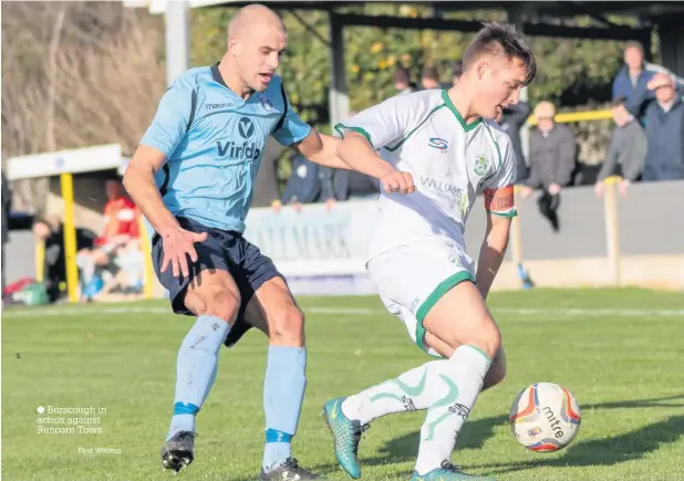  ?? Burscough in action against Runcorn Town Paul Watson ??