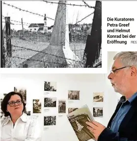  ??  ?? Die Kuratoren Petra Greef und Helmut Konrad bei der Eröffnung PREIS