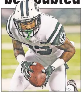  ?? Paul J. Bereswill ?? BELIEVERS: Undrafted rookie Robby Anderson, fighting to make the Jets’ roster, has impressed Brandon Marshall.