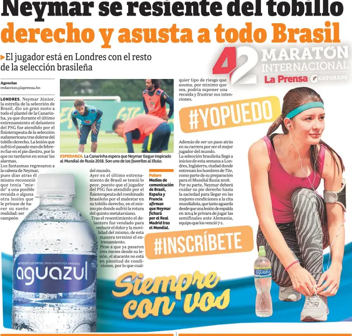  ??  ?? ESPERANZA. Medios de comunicaci­ón de Brasil, España y Francia afirman que Neymar fichará por el Real Madrid tras el Mundial.