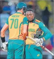  ?? AP ?? Marco Jansen (L) and Kagiso Rabada celebrate.