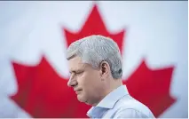  ?? JONATHAN HAYWARD/THE CANADIAN PRESS ?? Conservati­ve Leader Stephen Harper, shown in Brantford, Ont., warned Canadians Wednesday that the Liberal party’s plan is a path to economic ruin.