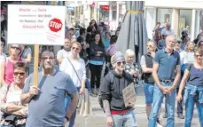  ?? FOTO: MARKUS LEHMANN ?? Zum zweiten Mal gab es in Aalen die Demo „Neue bürgerlich­e Freiheit“. Nächsten Samstag soll es die nächste geben.