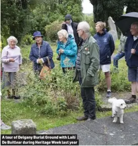  ??  ?? A tour of Delgany Burial Ground with Lailí De Buitlear during Heritage Week last year