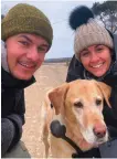  ??  ?? Jess, her fiancé, Matthew, and Maisie the dog are enjoying life in their new home on the Dorset coast and looking forward to their postponed wedding