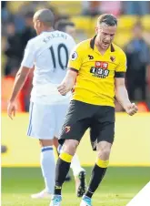  ??  ?? ■ Tom Cleverley celebrates.