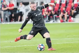  ?? JONATHAN NEWTON WASHINGTON POST ?? D.C. United forward Wayne Rooney fires a shot on goal in the second half against New York City FC during action in the U.S. Open Cup at Audi Field.