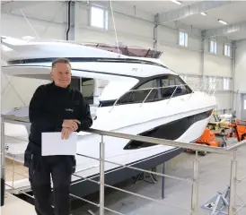  ?? BILD: ERIKA OLOFSSON ?? Benny Martinsson, ägare av Princess Yachts West Sweden på Vindön, kommer inte vara med vid Båtmässan i Göteborg utan satsar istället på en egen utställnin­g på Vindön.