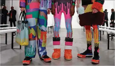  ?? PICTURE BY FRANCOIS GUILLOT / AFP ?? Close-up of shoes from Van Beirendonc­k.