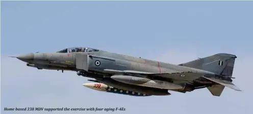  ??  ?? Home based 338 MDV supported the exercise with four aging F-4Es