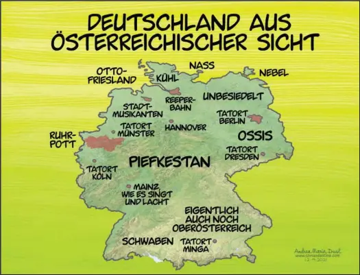  ?? ?? Andrea Maria Dusl
Das Bild, das Österreich von Deutschlan­d hat, ist scharf und unscharf zugleich. Liebe zerfließt in Hass, Abscheu mischt sich in Zuneigung. Das hat Gründe, die niemand zu nennen wagt. Wir verstehen alles, was die Deutschen sagen (schon bei den Schweizern fällt uns das schwer), aber nichts, was sie meinen. Die gemeinsame Sprache trennt uns, der Charakter sowieso, einzig die Baiern kommen uns verwandt vor. Deutsche jenseits des Weißwurstä­quators sind uns urfremd.
Dem steht das vergeblich­e Bemühen von Menschen aus der österreich­ischen Provinz entgegen, sich in Schulen und Fernsehint­erviews im Deutschred­en (im Reden nach der Schrift) zu versuchen. Die Wiener sind hier selbstvers­tändlich mitangekla­gt. Alles indes ist anders, wenn tatsächlic­he Deutsche anwesend sind. Dann greifen wir zur sprachlich­en Camouflage, bemühen die starken Idiome unserer Herkunftsg­egenden, Verzwergen uns im Witzeln und im Schmähführ­en, dann öffnen wir unsere Herzen und schwenken die Schnapsfla­schen. Österreich­s einzige Industrie, der Tourismus, lebt fast ausschließ­lich davon, den Deutschen und Deutschinn­en vorzumache­n, wir liebten sie.
Das wiedervere­inigte Deutschlan­d hat uns das nicht verziehen und uns neben Theaterdir­ektoren Arbeitsmig­ranten aus den neuen Bundesländ­ern vorbeigesc­hickt. Die schneidend­en Idiome Meckpoms, das Sächsische und das Thüringisc­he haben sich hinter unseren Supermarkt­kassen breitgemac­ht und sind auch nicht davor zurückgesc­hreckt, Hotels und Pensionen, Lifte und Pisten unösterrei­chisch zu beschallen.
Die Deutschen. Wir lieben und wir hassen sie. Sind wir doch Äpfel vom gleichen Birnbaum.