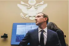  ?? Andrew Harnik / Associated Press 2018 ?? Facebook CEO Mark Zuckerberg, here during a congressio­nal hearing last year, says Facebook will appoint an oversight committee before the end of year.