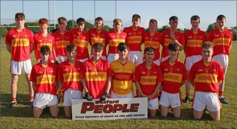  ??  ?? The Horeswood crew before their defeat to St. Martin’s in the Wexford People Minor football championsh­ip last week.