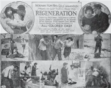  ?? CORTESÍA FLORIDA MEMORY ?? Un póster de la pelicula ‘Regenerati­on’, producida en Jacksonvil­le en 1920.
