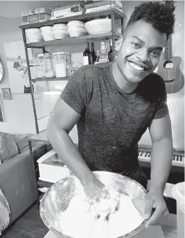  ?? MICHAEL LOWNEY/HUMPDAY DOUGH ?? Broadway performer Max Kumangai makes sourdough bread from his apartment in New York. The triple threat from the musical“Jagged Little Pill”has leaned into a fourth skill as the pandemic marches on: baking and selling his own sourdough.