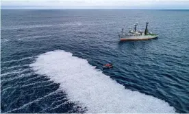  ?? Photograph: Sea Shepherd/AFP/Getty ?? Roughly 100,000 dead fish dumped by a factory ship in February 2022 off La Rochelle, France.