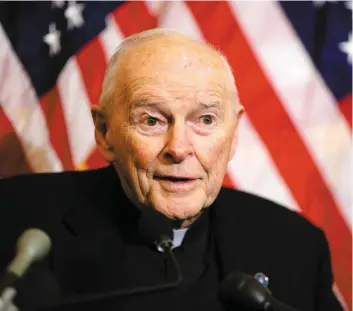  ?? PHOTO D’ARCHIVES, AFP ?? Theodore Mccarrick, 87 ans, dirige l’archidiocè­se de Washington.