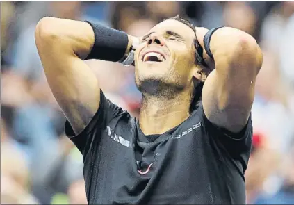  ?? FOTO: AP ?? Rafa Nadal, a sus 31 años copando el número uno mundial trar sumar dieciséis Grand Slam al haber ganado Roland Garros y US Open