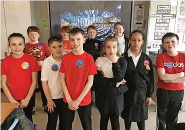  ?? ?? On the campaign trail Pupils at Tullibody’s Abercromby Primary School took part in debates in the run up to school elections as part of the Electoral Commission’s Your Vote Week campaign