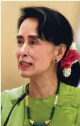  ??  ?? Regierungs­chefin Suu Kyi: „Eisberg an Falschinfo­rmationen.“Foto: dpa