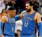  ??  ?? Russell Westbrook and Steven Adams could face the Breakers on October 10.