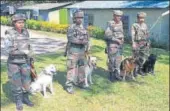  ?? HT PHOTO ?? ▪ About 100 army dogs are deployed across the state.